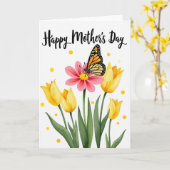 Carte d'insecte à fleur à pois (Fleur jaune)