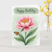 Carte d'insecte à fleurs rose à pois (Fleur jaune)
