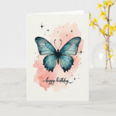 Carte d'insecte à l'aquarelle joyeuse (Fleur jaune)