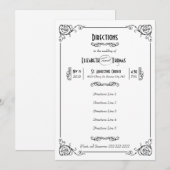 Carte d'insertion Art Déco Noir & Blanc Fantaisie (Devant / Derrière)