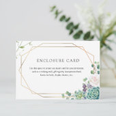 Carte d'insertion avec cadre doré et succulentes (Debout devant)