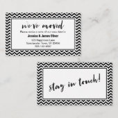 Carte d'insertion Chevron noir et blanc "Nous avon (Devant / Derrière)