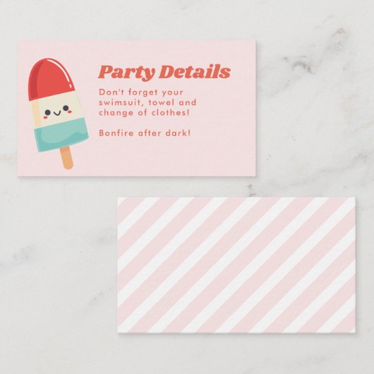 Carte d'insertion d'anniversaire de la chouette Po (Devant / Derrière)