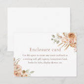 Carte d'insertion de Baby Shower Boho Pampas Grass (Devant / Derrière)