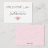 Carte d'insertion de Baby shower Floral Blush or r (Devant / Derrière)