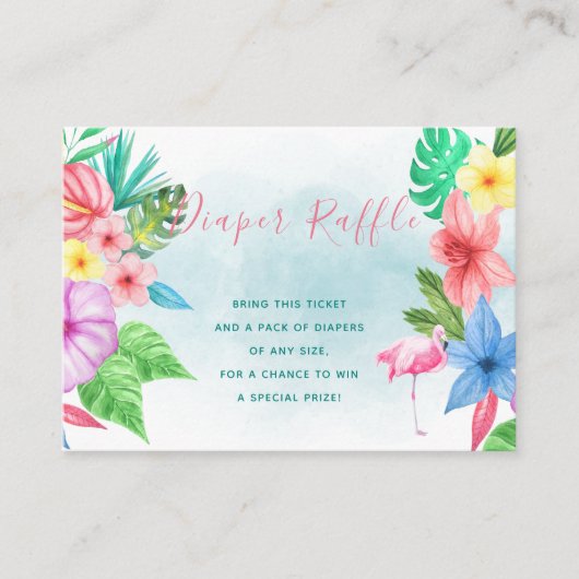 Carte d'insertion de baby shower tropical de tombo (Devant)