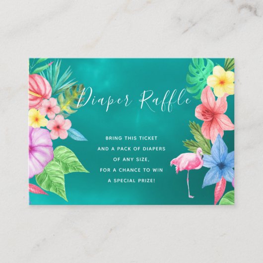 Carte d'insertion de baby shower tropical de tombo (Devant)