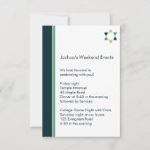 Carte d'insertion de Bar Mitzvah étoile moderne (Devant)