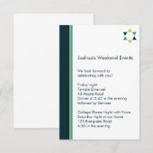 Carte d'insertion de Bar Mitzvah Modern Star (Devant / Derrière)