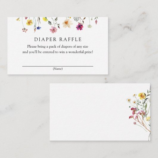 Carte d'insertion de barrettes fleur sauvage (Devant / Derrière)