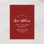 Carte d'insertion de changement d'adresse en rouge (Devant)