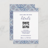 Carte d'insertion de code QR avec détails de maria (Devant / Derrière)