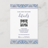 Carte d'insertion de code QR avec détails de maria (Devant)