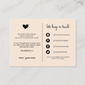 Carte d'insertion de commande pour petites entrepr (Dos)