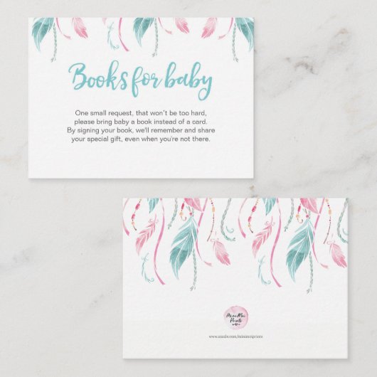 Carte d'insertion de demande de Baby shower de rés (Devant / Derrière)