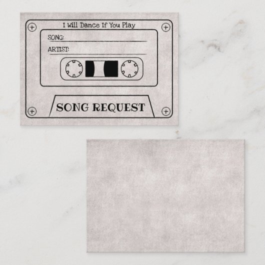 Carte d'insertion de demande de chanson de mariage (Devant / Derrière)