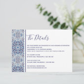 Carte d'insertion de détails de mariage aux carrea (Debout devant)