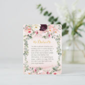 Carte d'insertion de détails de mariage de jardin  (Debout devant)