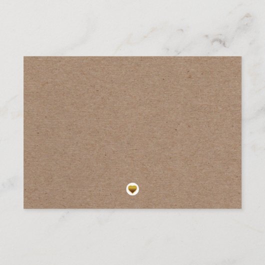 Carte d'insertion de détails de mariage en carton  (Dos)