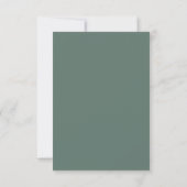 Carte d'insertion de détails de mariage vert sauge (Dos)