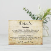 Carte d'insertion de détails mariage | Antique vin (Debout devant)