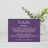 Carte d'insertion de détails mariage | Purple mode (Debout devant)