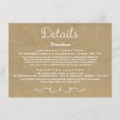 Carte d'insertion de détails mariage | Rustic Coun (Devant)