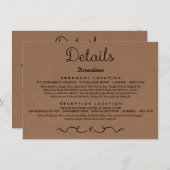 Carte d'insertion de détails mariage | Rustic Coun (Devant / Derrière)
