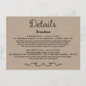 Carte d'insertion de détails mariage | Rustic Coun (Devant)