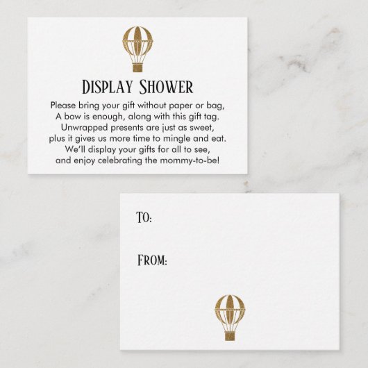 Carte d'insertion de douche d'affichage à air chau (Devant / Derrière)