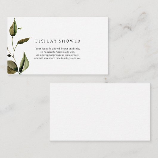 Carte d'insertion de douche d'affichage Baby showe (Devant / Derrière)