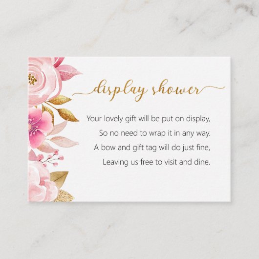 Carte d'insertion de douche d'affichage rose vif (Devant)