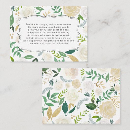 Carte d'insertion de douche nuptiale avec écran ve (Devant / Derrière)