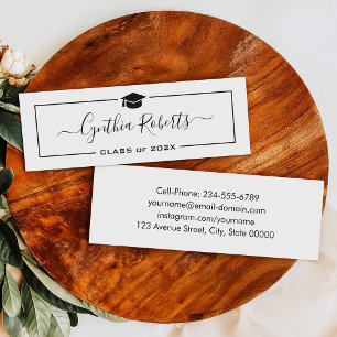 Carte d'insertion de graduation noir simple Script