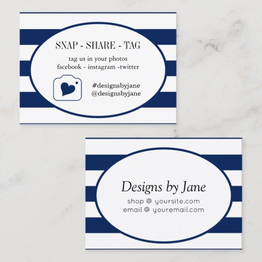 Carte d'insertion de la balise Snap Share Small Bu (Devant / Derrière)