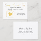 Carte d'insertion de la balise Snap Share Small Bu (Devant / Derrière)