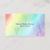 Carte d'insertion de la douche du Registre du Baby (Dos)