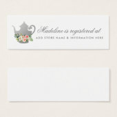 Carte d'insertion de la fête de thé rose (Devant & derrière)