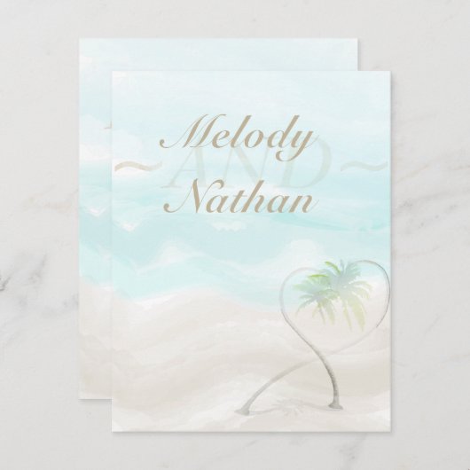 Carte d'insertion de la réception de plage tropica (Devant / Derrière)