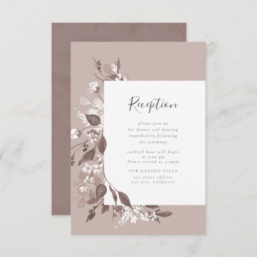 Carte d'insertion de la réception Flora Automne (Devant / Derrière)