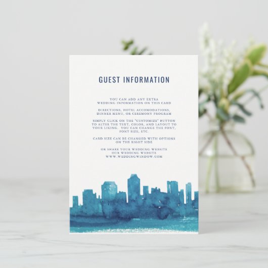 Carte d'insertion de mariage à la silhouette de vi (Debout devant)