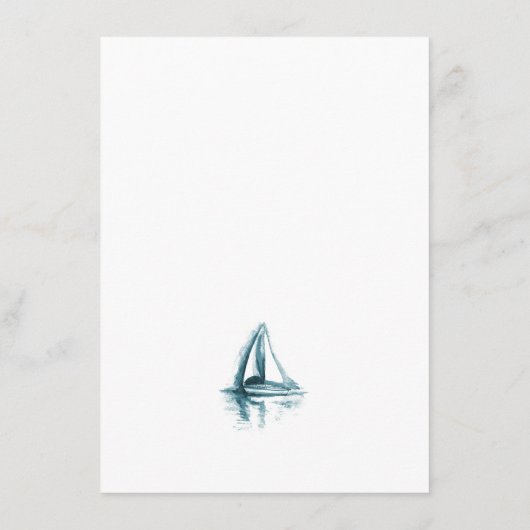 Carte d'insertion de mariage à l'aquarelle avec ba (Dos)