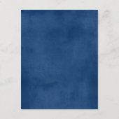 Carte d'insertion de mariage à l'aquarelle bleue i (Dos)