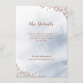 Carte d'insertion de mariage bleu foncé (Devant)