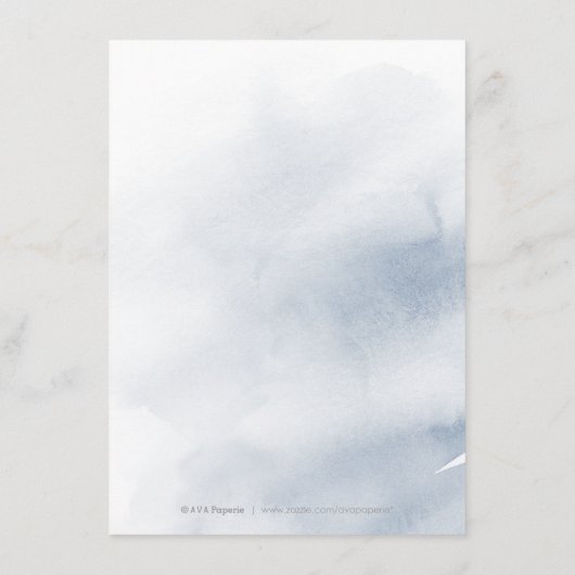 Carte d'insertion de mariage bleu foncé (Dos)