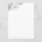 Carte d'insertion de mariage bleu poussiéreux bota (Dos)