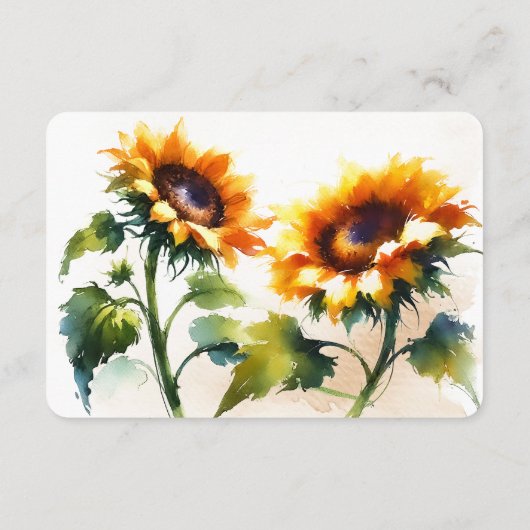 Carte d'insertion de Mariage chrétien de tournesol (Dos)