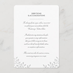 Carte d'insertion de mariage de jardin secret