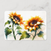 Carte d'insertion de Mariage de tournesol jaune (Dos)