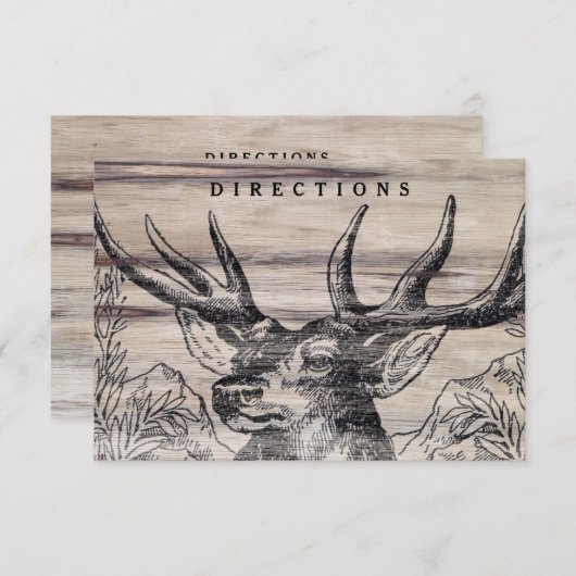 Carte d'insertion de Mariage en bois rustique (Devant / Derrière)